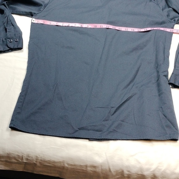 Dickies navy blue long sleeve button down shirt size medium - Picture 10 of 10